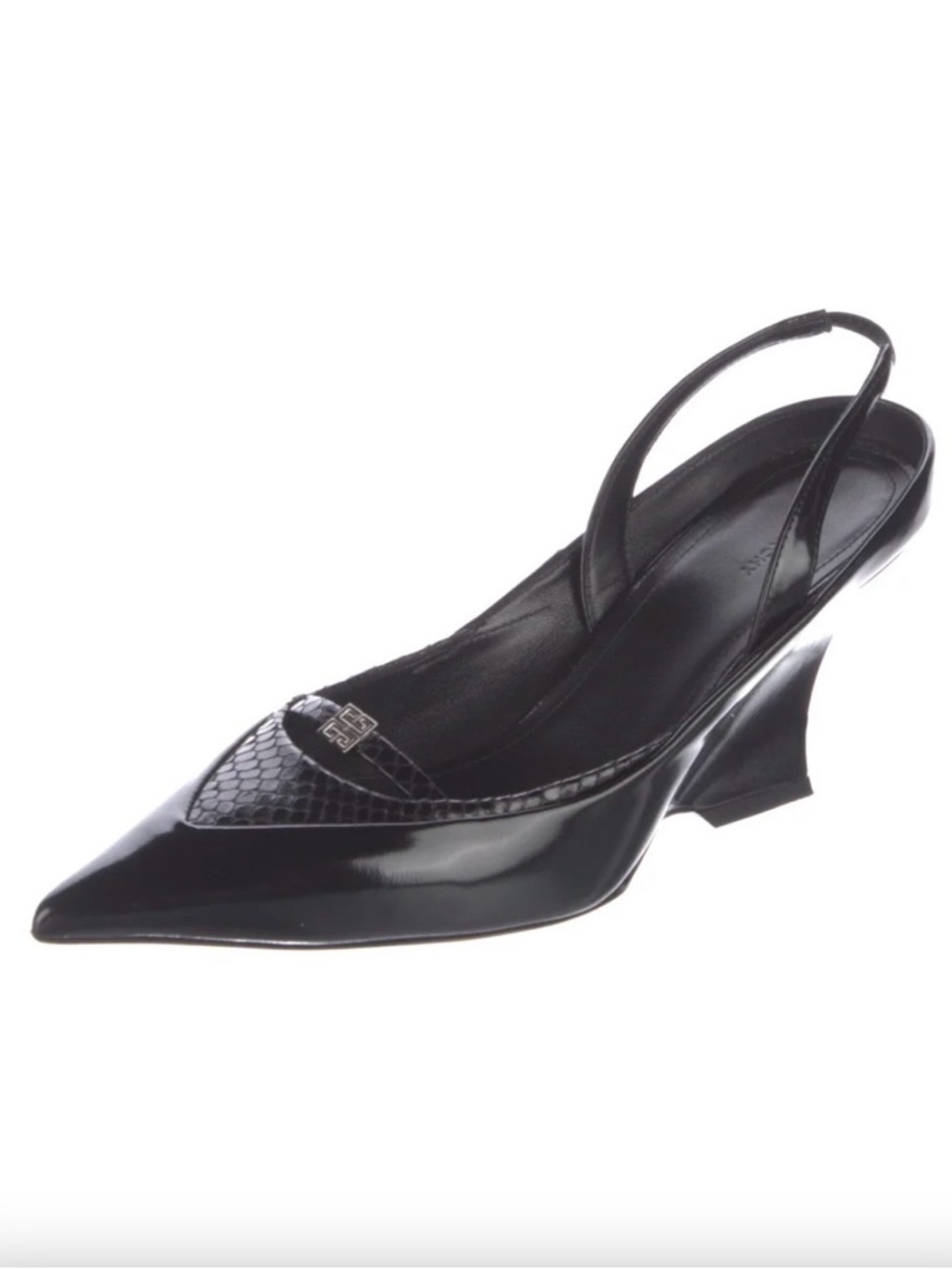 Givenchy Black Pointed Slingback Wedges